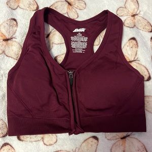 maroon sports bra